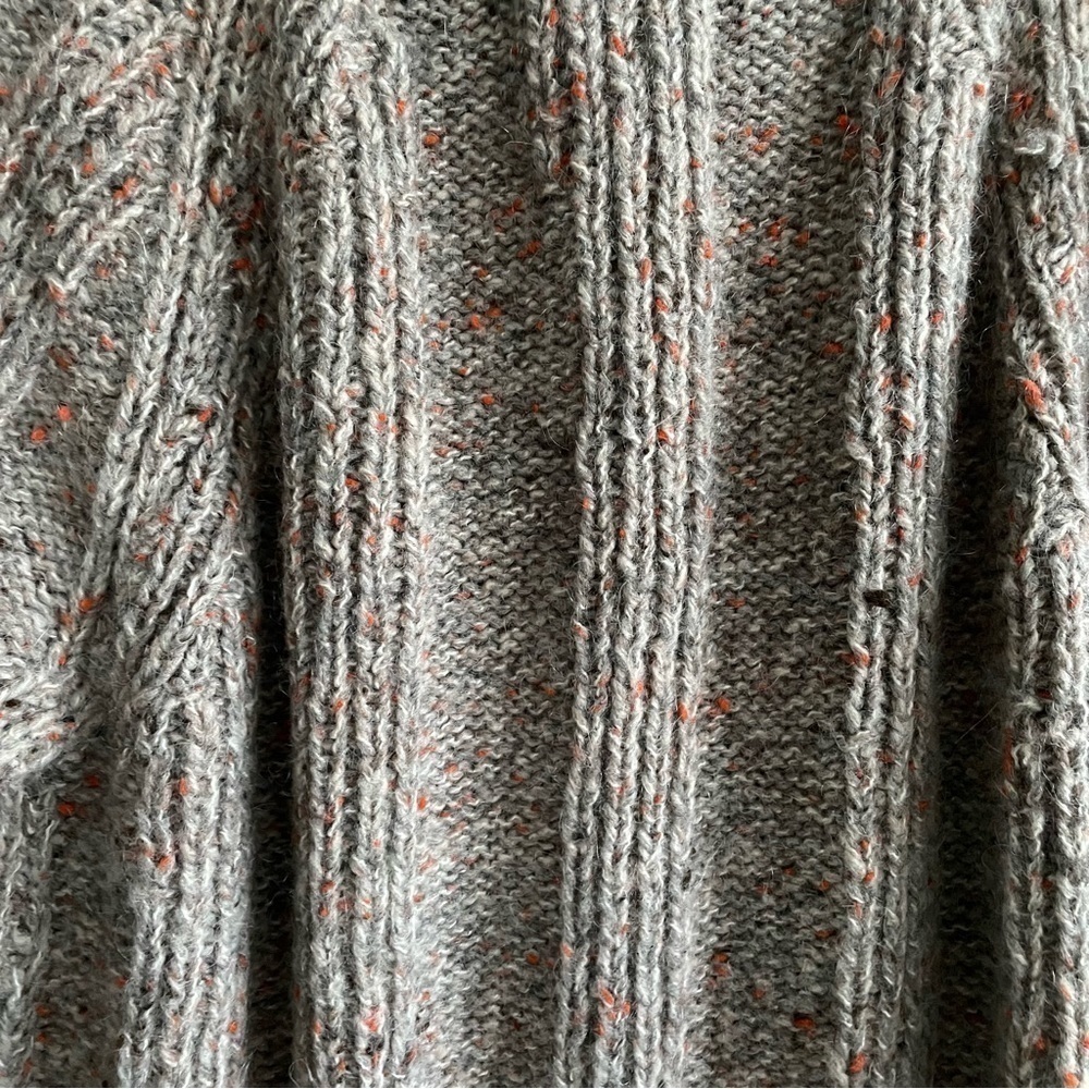 HAND KNIT Wool Button Front Long Cardigan Sweater Coat XL - Picture 8 of 9